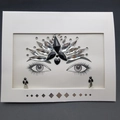 DIY black and clear cat-style acrylic face crystal stickers for masquerade makeup - 1074