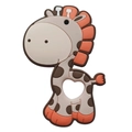 Cute giraffe-shaped silicone baby teether in beige and orange for comfortable gum relief - Giraffe / Apricot