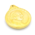 Colgante redondo de acero inoxidable dorado con relieve detallado del Papa Francisco I - Papa de Oro (29*24mm)
