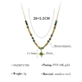 Collana in turchese africano e acciaio inossidabile con ciondolo a stella dorata - Stella di Turchese Africana