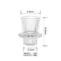 Clear ribbed glass candle holder with dimensions 4.8x6.8cm and 40ml capacity - Ruffle Edge Style / 4.8x6.8cm / Clear