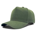 Classic 5-panel baseball cap in military green cotton twill with curved brim design - Army Green