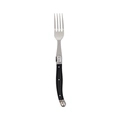 Black ABS handle stainless steel dinner fork with silver rivets in Laguiole style - Single Dinner Fork / Black