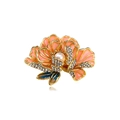 Elegante spilla a fiore di peonia in smalto rosa con perla e accenti di cristallo - Peonia Rosa