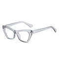 Vintage retro cat-eye optical glasses in transparent grey shown at a 45-degree angle - Grey Frame