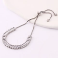 Silver tennis bracelet with rectangular clear zircons and adjustable slider clasp - Slider Clasp Silver-White
