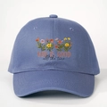 Gorra de béisbol clásica de algodón azul marino con bordado floral y frase God Is Good - Talla única / Azul Denim