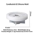 Stampo in silicone per portacandele, dimensioni 83x83x37mm e spessore di 2mm - Stampo Portacandele 02