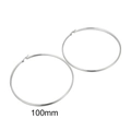 Chic 100mm oversized silver stainless steel hoop earrings in a minimalist bold style - 100mm
