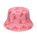 Pink flamingo print reversible bucket hat with high-density canvas for sun protection - M (56-58cm) / Pink