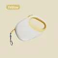 Retractable pet leash in white and yellow design with durable silver metal hook - Egg Yellow / 5M