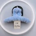 Pince à cheveux en peluche bleu ciel de 14cm en fausse fourrure pour coiffure d'hiver - 11# Peluche Bleu Ciel 14CM
