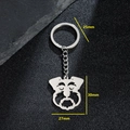 Stainless steel Schnauzer face keychain in silver finish with size dimensions 30x27mm - Schnauzer