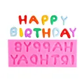 Stampo in silicone rosa lettere Happy Birthday per decorazioni torte e cioccolato - Stile Lettere (B175) / Rosa
