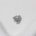 Colgante de corazón de telaraña plateado con diamantes para collares y aretes - Blanco