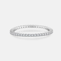 Sparkling S925 sterling silver eternity band ring with circular brilliant-cut zircons - US 6 / Silver Eternity Band