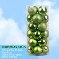 Weihnachtsbaumkugeln Set mit 24 smaragdgrünen Kugeln in verschiedenen Designs 6cm - 24 Stück (6cm Durchmesser) / Grün