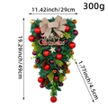 Corona de Navidad con adornos rojos y dorados, piñas y lazo de arpillera natural - K1-1 Estilo de piña artificial