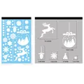 Christmas window sticker set with white reindeer, snowflake, and tree 20x30cm size chart - BQ422 Reindeer