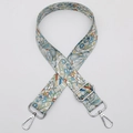 Adjustable colorful geometric patterned wide shoulder strap with silver metal hooks - No.640 Silver Hook