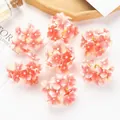 Pink and orange gradient hydrangea silk flower heads for DIY crafts and wedding decor - Gradient Red