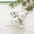 Silver Christmas ball cluster pick with matte and glossy finishes for festive tree decor - E48803-4cm Silver Ball Cluster (5pcs/set)