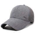 Graue Baseballkappe mit verlängerter Krempe, Mesh und SORT-Metalllogo für den Sport - Dunkelgrau