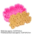 Pink silicone mold with Happy Birthday letters and heart for candles and soap - Pink