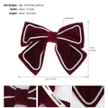 Lazo grande de terciopelo rojo oscuro con detalles de diamantes de 18 cm ancho - Estilo Rojo (HS-J7034RED)