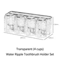 Set organizer bagno trasparente con effetto acqua, quattro tazze e supporto - Trasparente (Quattro Tazze)
