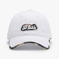Gorra de béisbol de algodón blanco con bordado Bkcl y detalles de visera de camuflaje - Blanco (24A122)