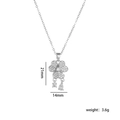 Collier avec pendentif fleur argenté serti de cristaux et une petite perle centrale - Fleur à Trois Pétales avec Pendentif / Argent