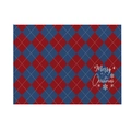Christmas placemat with red blue argyle pattern and white Merry Christmas text print - CD26-10 (Red Blue Argyle)