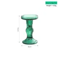Green glass roman column candle holder with vintage style and 14cm height for home decor - Large / Green