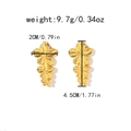 Pendientes de flores de acero inoxidable dorado con textura metálica cepillada fina - Estilo Floral de Triple Capa (TL-E1252-02)