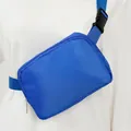 Durable dark blue nylon sports fanny pack with adjustable strap and metal zipper - Sapphire Blue