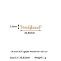 18K gold plated copper 'Y' letter connector charm with cubic zirconia for DIY jewelry - 14K Gold Y