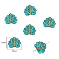 Set of blue leaf-shaped Baroque beads with gold veins for DIY jewelry, 10mm x 13mm - #24 Leaf Bead 30pcs/pack