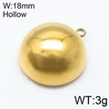 18mm golden semi-circle hollow charm in polished stainless steel for DIY jewelry making - Gold Color Single Loop Small Style (KLJ6539-Z)