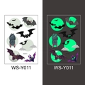 Luminous Halloween temporary tattoo WS-Y011 with glowing bat pattern in the dark - Bat Style (WS-Y011)
