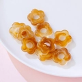 Brown acrylic flower pendants with 19mm gradient design for DIY jewelry making - Brown Marbled