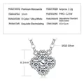 S925 sterling silver mermaid tear necklace with a 3mm D color moissanite pendant - Lucky Clover Necklace [White Gold]
