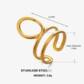 Anello aperto minimalista in acciaio inossidabile placcato oro 18K con design geometrico - Oro