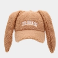 Gorra de béisbol de forro polar marrón con orejas de conejo y bordado de Colorado - Ajustable / Caqui