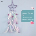 Star-shaped purple dream catcher with gradient feathers and pearl beads decor - Star - Finished / With LED Lights / Purple