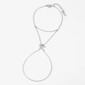 Silver stainless steel starfish hand harness with finger ring for beach style - Silver Style (PB049)