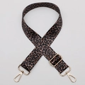 Adjustable leopard print wide shoulder strap with elegant gold-tone metal hardware - No. 614 Gold Hook