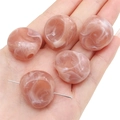 Pink and beige acrylic beads with white swirl texture for DIY jewelry making - Dusty Rose Irregular Bead (5pcs/pack) / 26x24mm