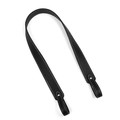 Adjustable black PU leather shoulder strap with white contrast stitching and silver studs - Black