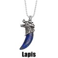 Collana con ciondolo dragone in lapislazzuli retrò con accenti in lega d'argento - Lapislazzuli
